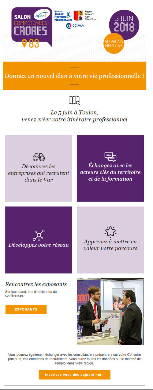 Salon de l'APEC le 5 Juin 2018 - Agrandir l'image, .JPG 224Ko (fenêtre modale)