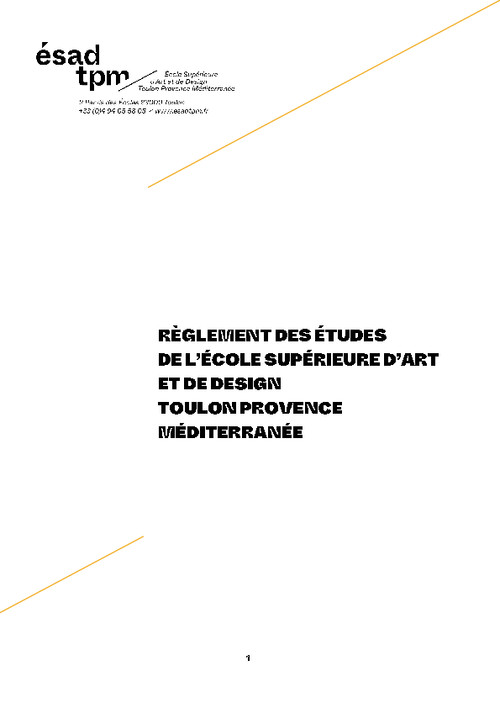 Règlement des études